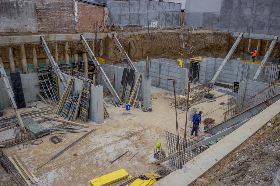 Ongoing installation of concrete foundation in Austin TX