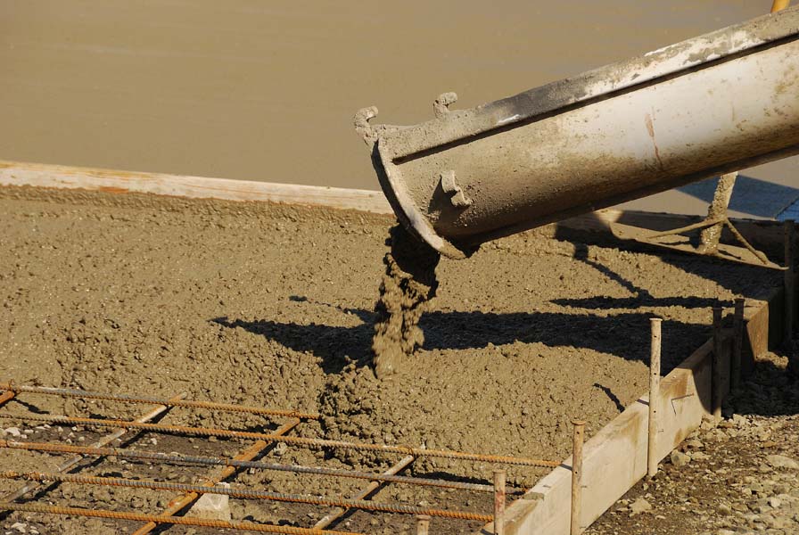 Pouring a concrete for a concrete slabs